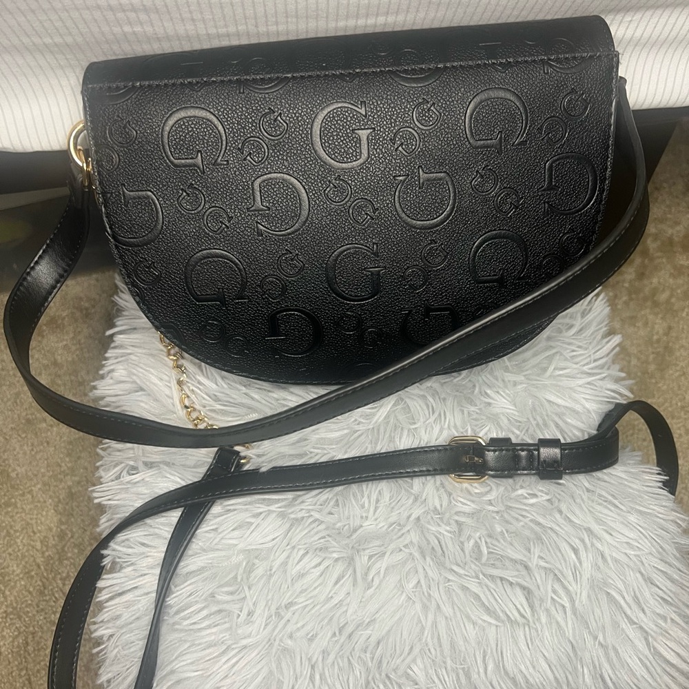 Guess Black Embossed Crossbody Bag